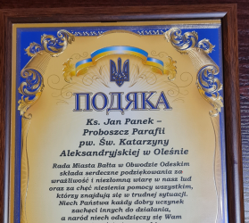 PODZIĘKOWANIE DLA KS. PROBOSZCZA
